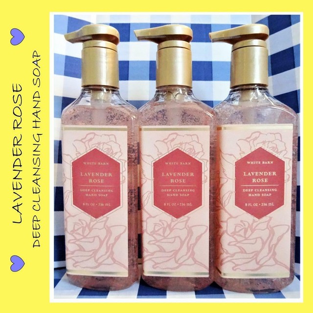 3 Bath & Body Works LAVENDER ROSE Deep Cleansing Hand Soap NEW LOT