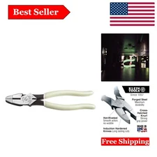 Professional 9-Inch Side Cutting Pliers with High-Leverage Design - Glow Grips