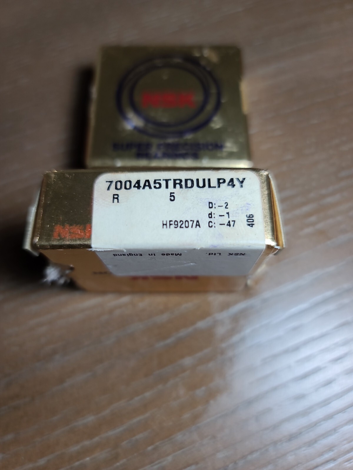 NSK Cuscinetti Cuscinetti Mandrino NSK 7014CTRDULP4Y - Super Precisione ABEC -7, Set Di Due, Made In Japan Cuscinetti Angolari NSK 7014 - Foto 5