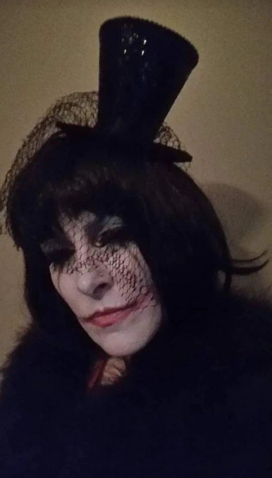 Damas Mini Brillo Top Sombrero Malla Velo Burlesque Gótico Steampunk Mago  Foto 4 de 4