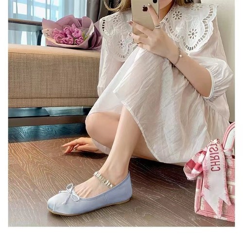 Fashion Round Head Cover Foot Flat Fashion Casual Large Size Bow Woman Shoes - Picture 13 of 14