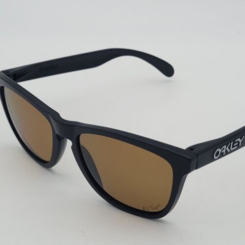 Oakley Frogskins Black Sunglasses Bronze / Brown Lens Sport Etched "El Tigre"