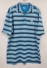 Straight Down Striped Golf Performance Polo Shirt Men  s Large Blue White Black