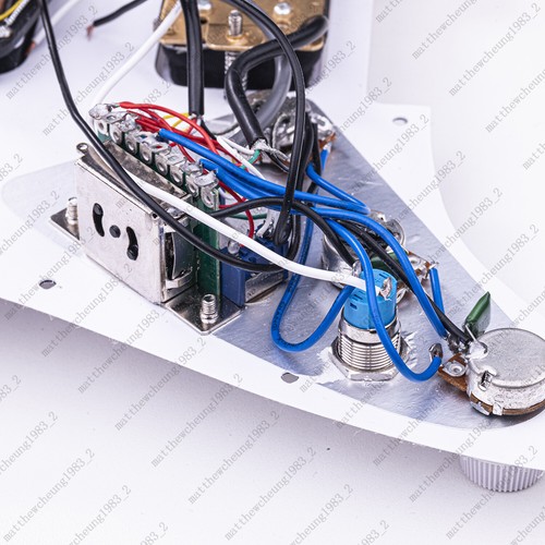 Guitar HSS Loaded Prewired Pickguard Multi Switch Coil Splitting For ST Beige01 - Picture 9 of 9