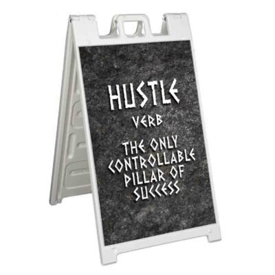 HUSTLE DEFINITION Signicade 24x36 Aframe Sidewalk Decal Sign Banner MOTIVATION