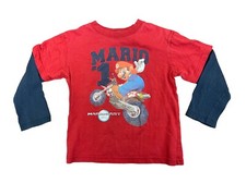 Official Nintendo Seal Mario Kart Wii 2008 Mario Boys Sz 4-5 X-Small LS SHIRT