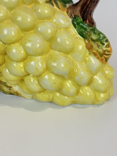 Vtg Ceramic Yellow Grapes Pitcher Jug Italy Mid Century Modern Hand Painted 11x9 - Picture 11 of 24