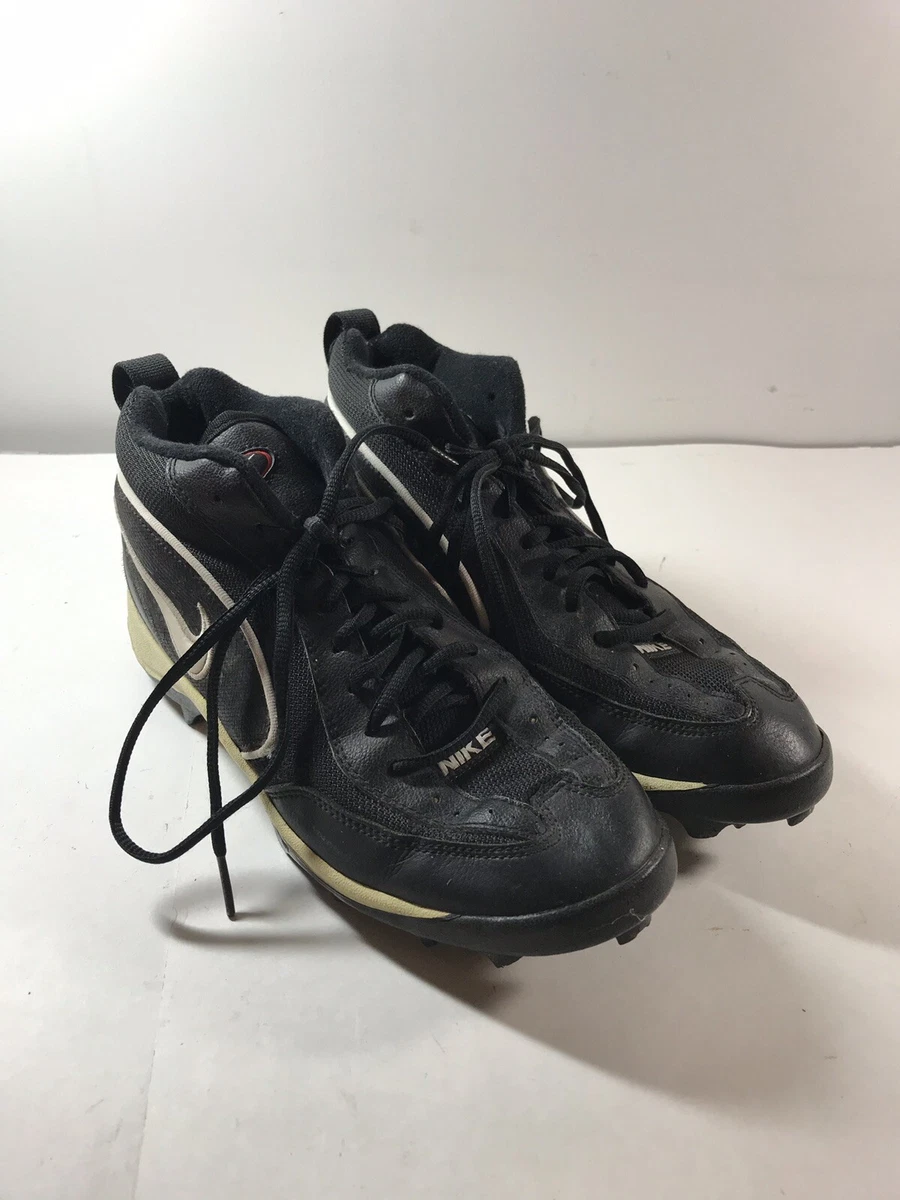 Nike Land Shark Football Cleats Men s Size 7.5 High Top 302905 011 Black White