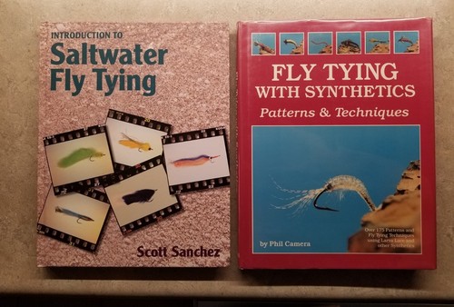 2 Fly Tying HC Books - Saltwater By Sanchez & Tying With Synthetics By Camera