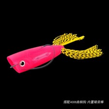6PCS 7cm/15g Soft Popper Fishing Lure With Crank Hook Noise Rod 6 Color