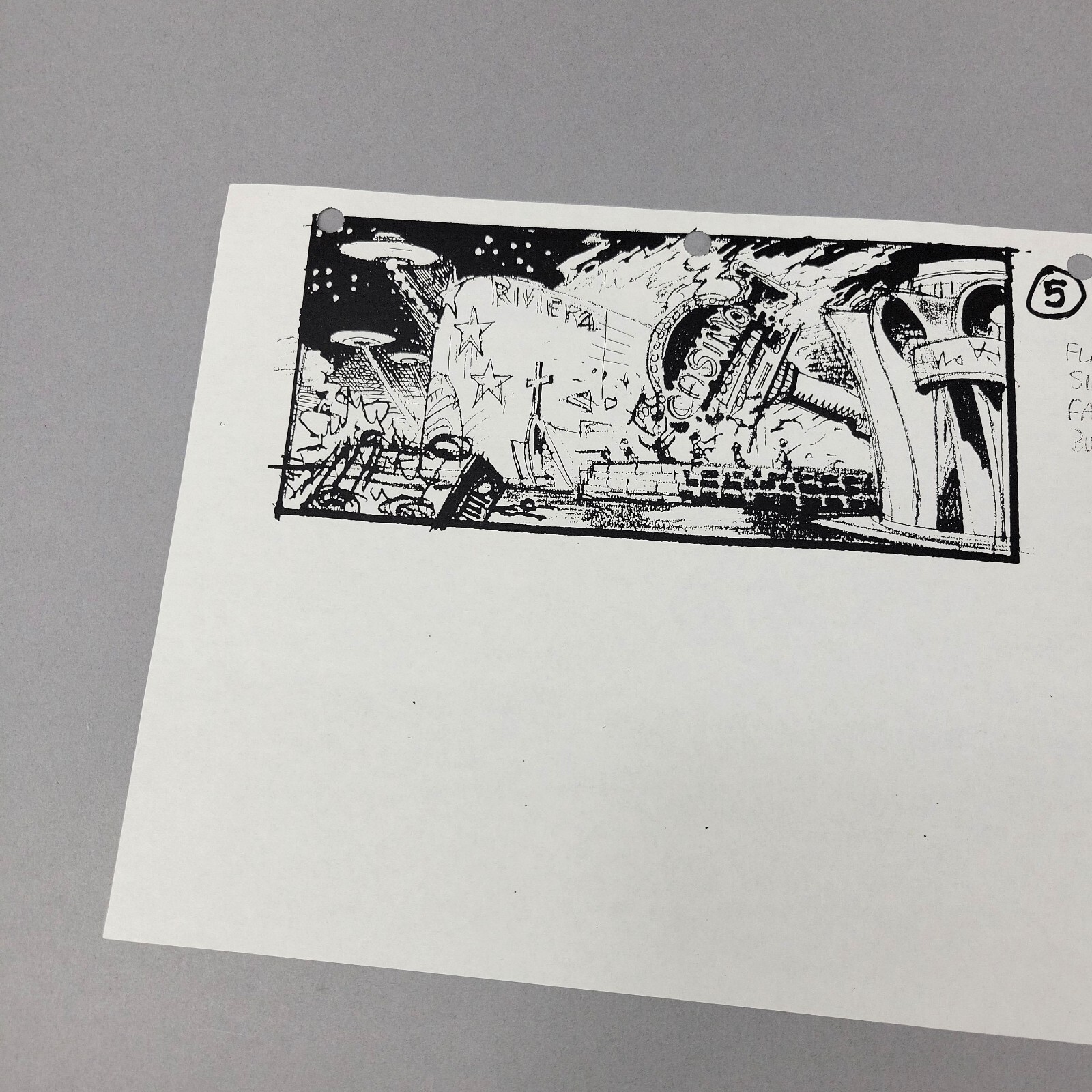 Image 18 of Mars Attacks! (1996) Production Used Storyboard  Vegas Falls Tim Burton Prop