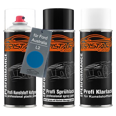 Autolack Spraydosen Set für Kunststoff für Ford Australia L2 Blueberry Metallic
