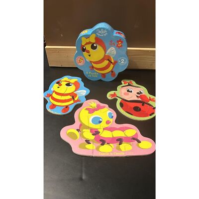 Vilac Set of 3 3x5 Puzzles Bugs