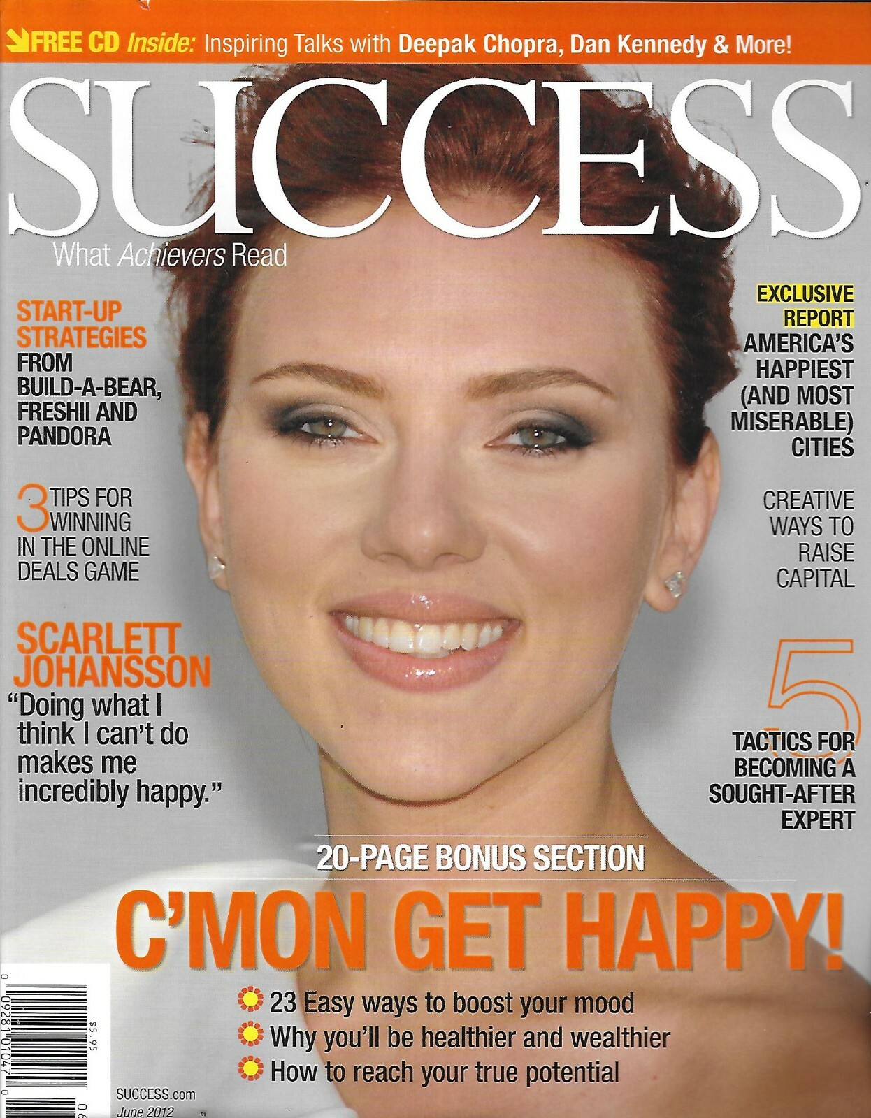 Success Magazine Scarlett Johansson Get Happy Raise Capital Maria Bello CD 2012