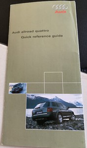 AUDI ALLROAD QUATTRO Owners Manual QUICK REFERENCE GUIDE 2000-2005 | eBay