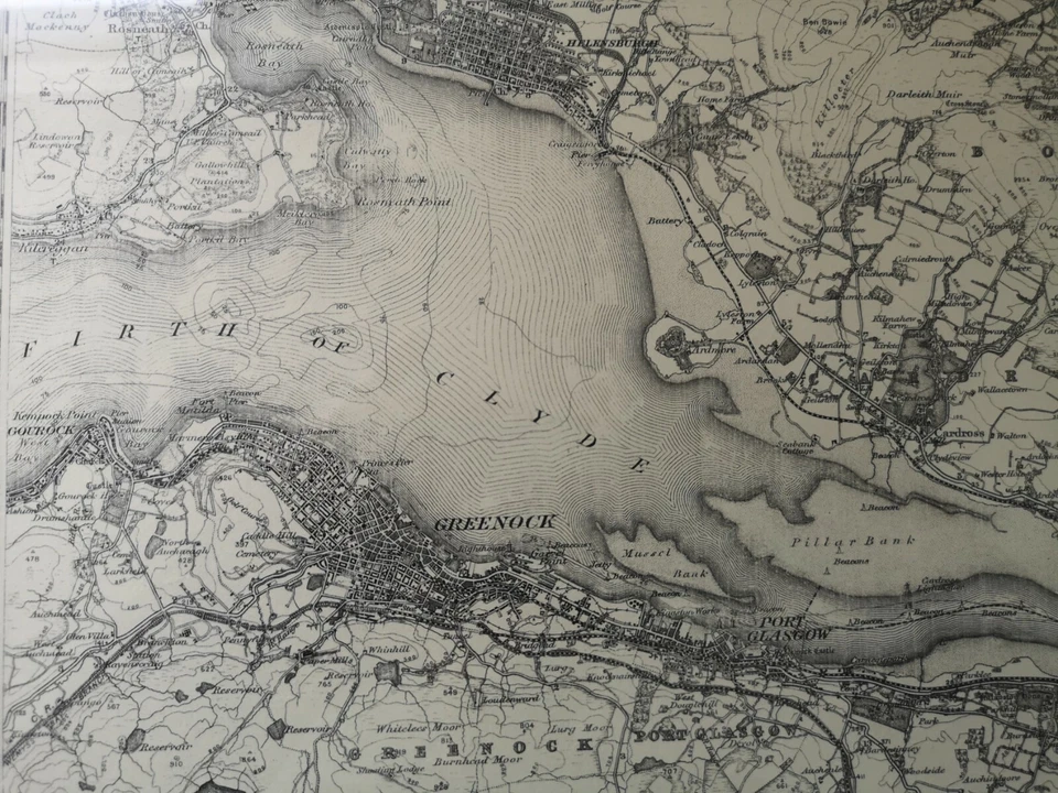 Mapa antiguo de Glasgow 1914 Foto 2 de 4