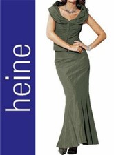 NEU HIGHLIGHT LANGER ABENDROCK TAFT gecrasht 17 18 20 21 HEINE 101€ oliv *008363