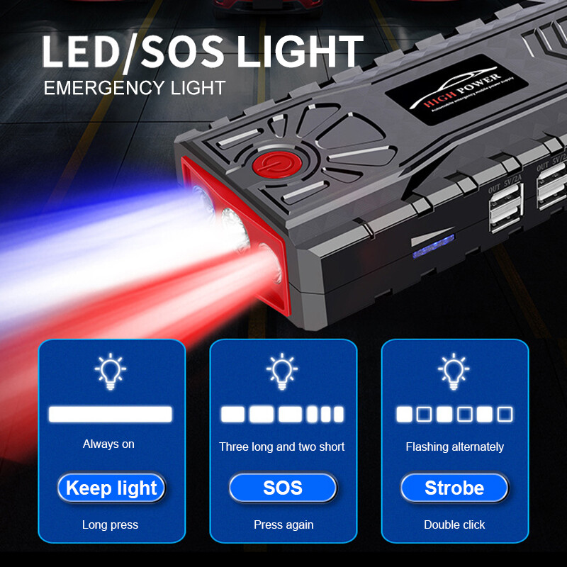 Portable Car Jump Starter Power Bank Vehicle Emergency Battery Pack Booster USB eBay