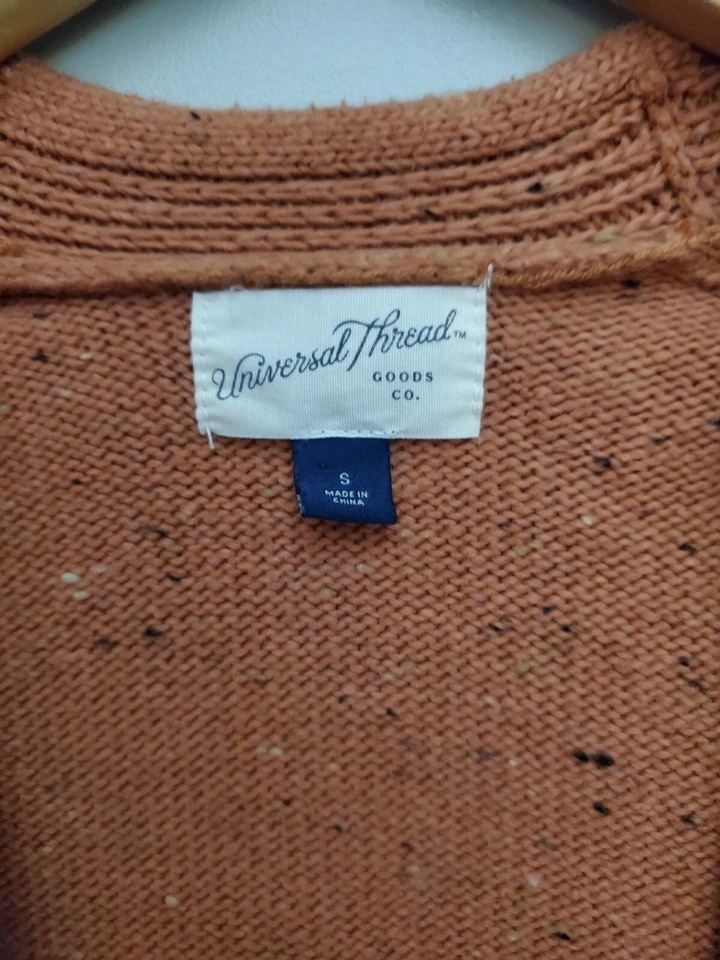 Universal Threads small sweater cardigan terracotta orange speckled EUC - Изображение 2 из 4