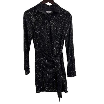 black sequin dress with white collar Vintage Albert Nipon Black Sequin Evening Dress w Removable Collar – Modig main image 1