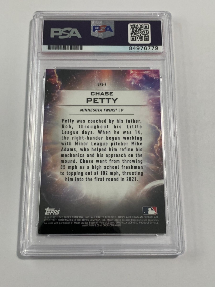 Chase Petty autograph signed 2021 Bowman Chrome baseball card PSA