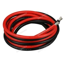 8 Gauge Flexible Silicone Wire 3 ft:Red and Black 200 deg C 600V Stranded Wire