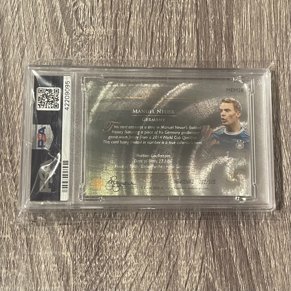MANUEL NEUER MEM28 2015 FUTERA UNIQUE WORLD FOOTBALL MEMORABLE MEMORABILIA [#/10 - Image 2 of 2
