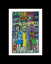 JAMES RIZZI • 'Girls Like to Shop' - Custom Matted & Framed Art Print