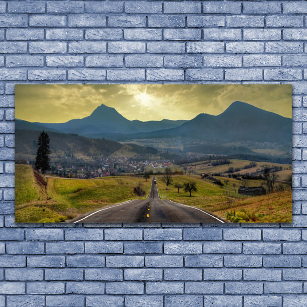 Impression sous verre paysage de montagne 140x70 cm pour sublimer votre chambre