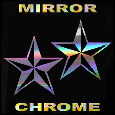 Chrome Nautical Stars Sticker 2 Pcs Decals