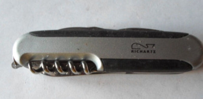 Richartz Solingen Germany Folding Pocket Picnic Knife  MOBIL 1 COMPANY LOGO