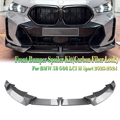 Front Bumper Spoiler Lip Kit 3pcs For BMW X6 G06 LCI M Sport 2023-2025 CB Look