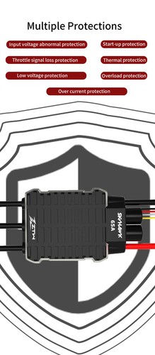 ZTW 32-Bit Skyhawk Brushless ESC Telemetry 6-14S HV SBEC for Helicopter Airplane - Picture 13 of 29