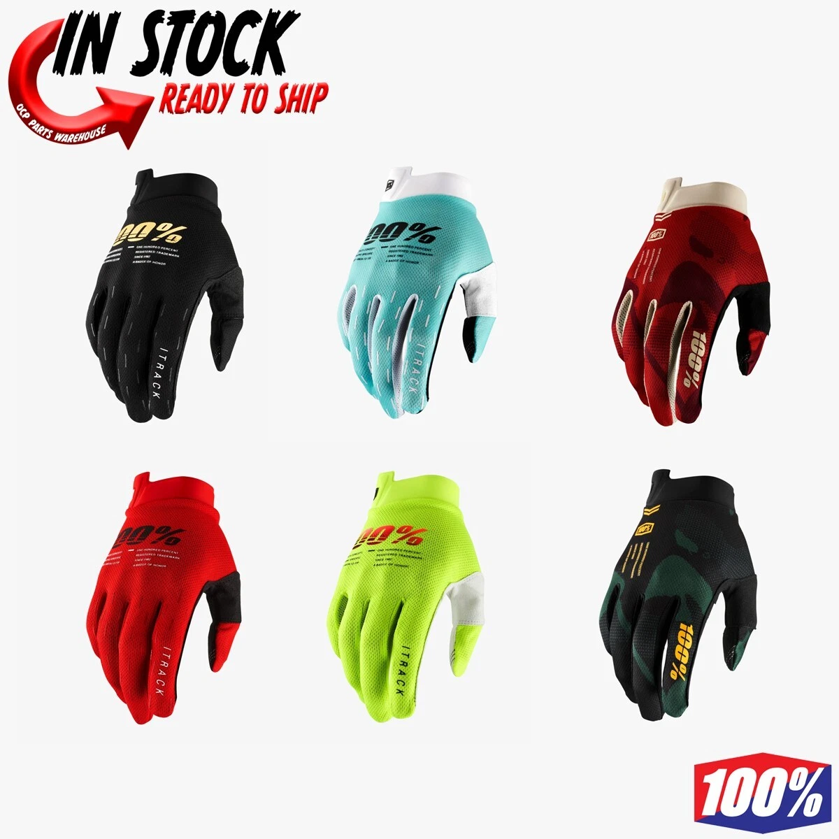 2023 100 ITRACK GLOVES MOTOCROSS OFF ROAD ATV MX PICK SIZE COLOR