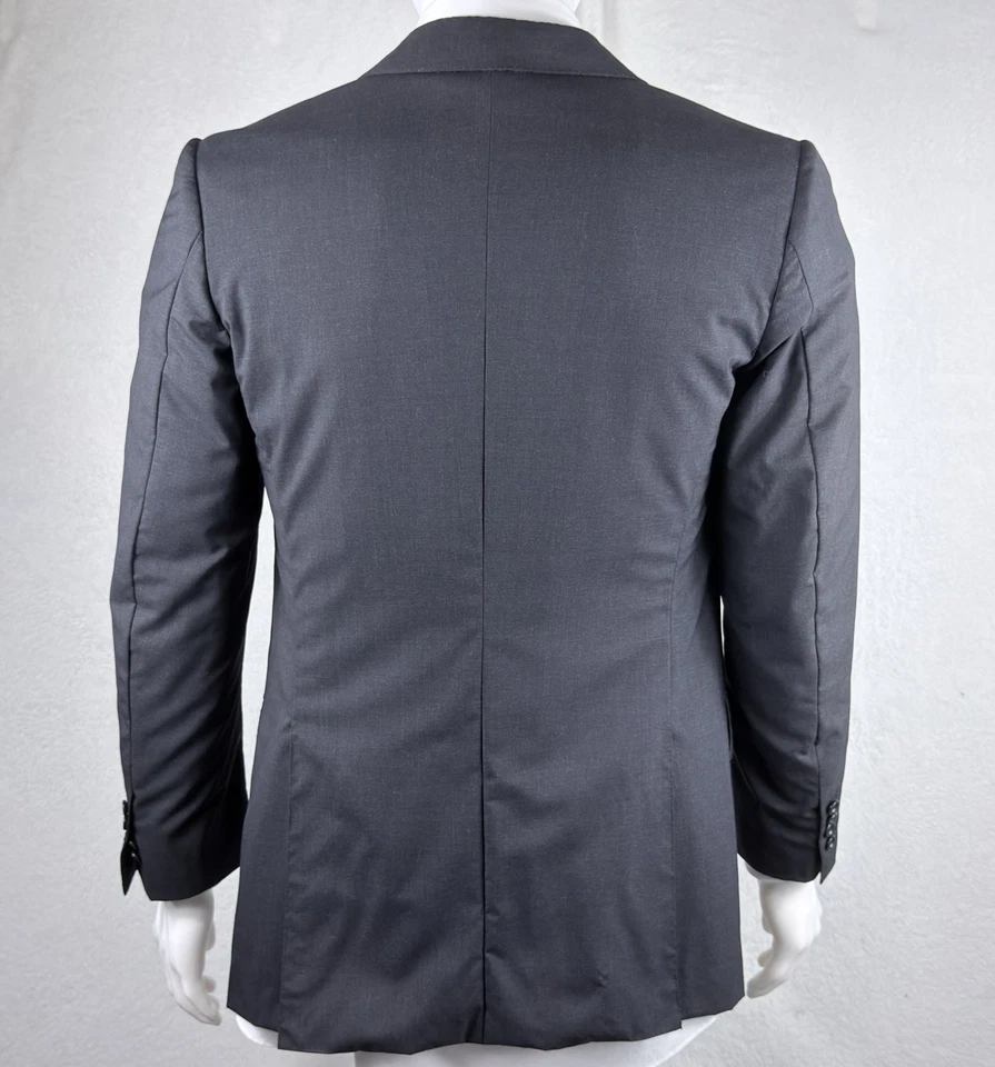 Abrigo deportivo Cesare Attolini gris solapas pico raro hombros parisinos 48IT G2U Foto 3 de 4