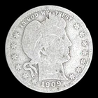 1909-D Barber Silver Quarter