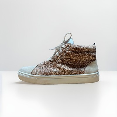 Kaanas Calf Hair Leather High Top Fashion Sneakers SZ 9 Women's