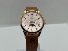 LOBOR MERIDIAN 33mm Moon Phase QZ Watch Day D...