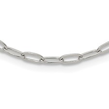 Stainless Steel Polished Open Link Paperclip 15in w/2in ext. Necklace