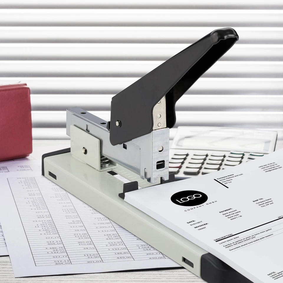 Heftgerät Profi Tacker Papiertacker Klammermaschine 10 Stück 740 g grau - Bild 2 von 4