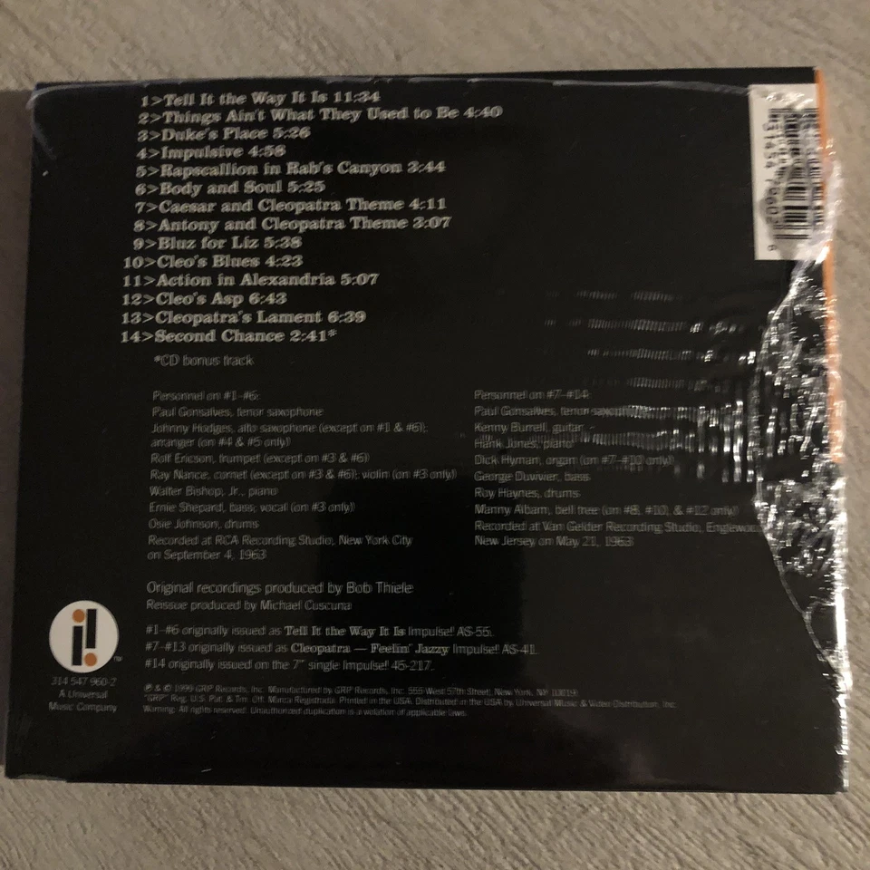 Paul Gonsalves Tell It The Way It Is! CD SEALED 1999 Impulse! Remastered - Image 2 of 4