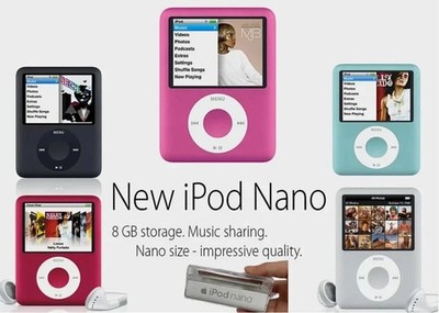 NEW Sealed Apple iPod Nano 3rd Gen 4G8 GB All Colors MP3 Player Fast Shipping