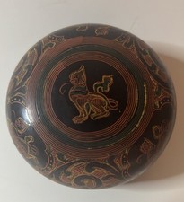 Antique Burmese Lacquerware Box- Collectible Good Condition- Some Wear-