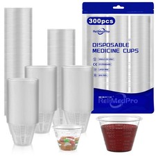 Disposable Medicine Cups Graduated, pack of 300, 1 oz 30ml Small Plastic Me...