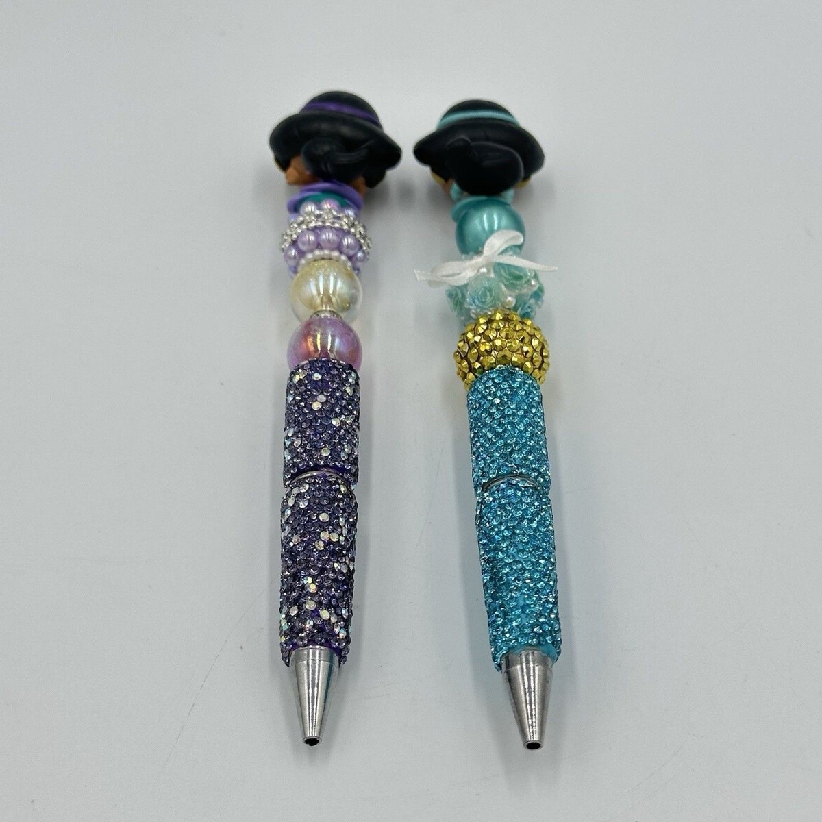 Lot of Two Princess Jasmine Disney Doorable Beaded Bling Pen