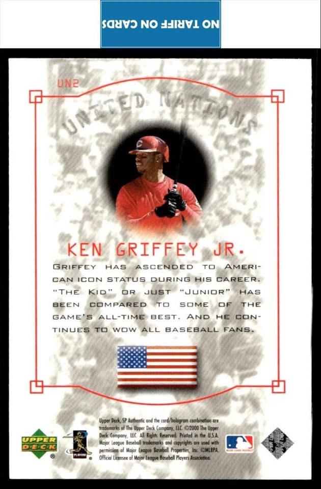 2000 SP AUTHENTIC UNITED NATIONS Ken Griffey Jr. - Image 2 of 2