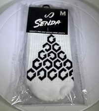 Gravity Pro Grip Socks Crew Length - White - Medium - Brand New
