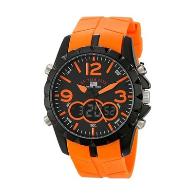 U.S. Polo Assn. Watches US9057 Black Metal w/Orange Band NM
