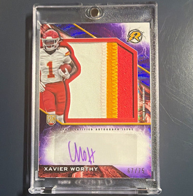 Topps 2024 Resurgence Xavier Worthy Chiefs RPA-XW Purple Surge /75 Auto Patch