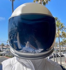 Adult White Astronaut Space Helmet Cosplay Costume Accessory with Visor